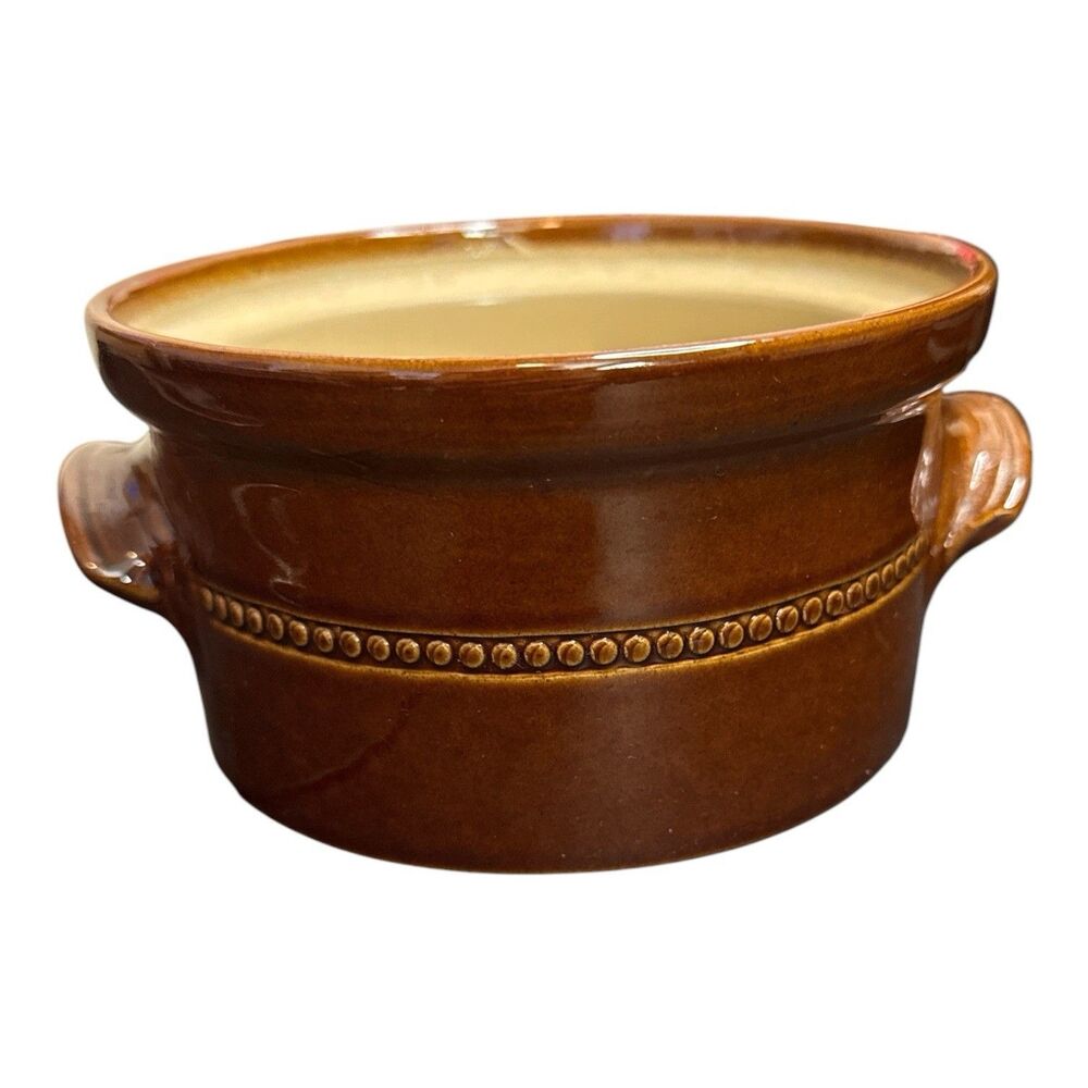 Vintage Pearson's of Chesterfield Crock handles and Trim Stoneware Brown 6"x3"